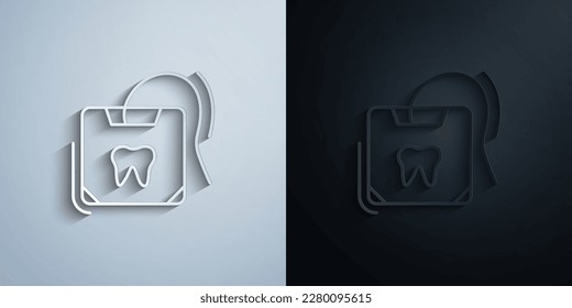 Floss tooth paper icon with shadow effect vector illuistration design