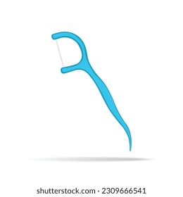 Floss toothpick isolated on white background. vector illustration.