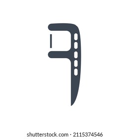 Floss Toothpick Related Vector Glyph Icon. Floss Toothpick sign. Isolated on White Background
