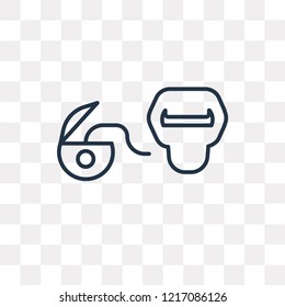 Floss vector outline icon isolated on transparent background, high quality linear Floss transparency concept can be used web and mobile