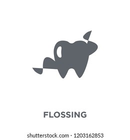 flossing icon. flossing design concept from Hygiene collection. Simple element vector illustration on white background.