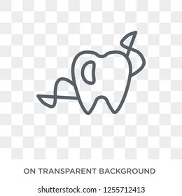 flossing icon. flossing design concept from Hygiene collection. Simple element vector illustration on transparent background.