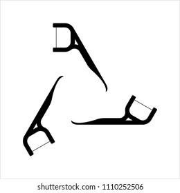 Flossing Tool, Dental Cleaning Tool Vector Art Illustration