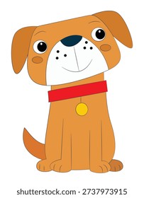 Flot dog smiling isolated on white background