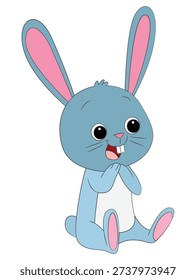 Flot rabbit smiling isolated on white background