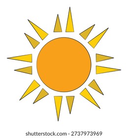 Flot sun isolated on white background