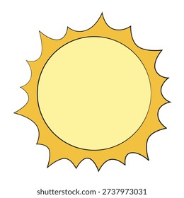 Flot yellow sun isolated on white background