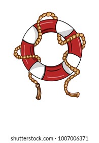 flotation ring cartoon illustration drawing and white back ground