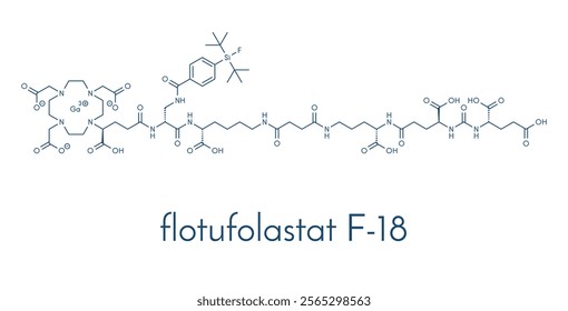 Flotufolastat F-18 radiodiagnostic drug molecule. Skeletal formula.