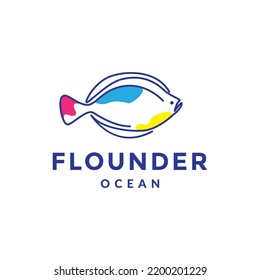 Flounder Fish Abstract Logo Design