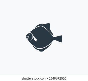 Flounder fish icon isolated on clean background. Flounder fish icon concept drawing icon in modern style. Vector illustration for your web mobile logo app UI design.