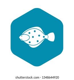 Flounder fish icon in simple style isolated vector illustration