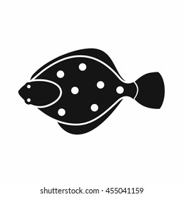 Flounder fish icon in simple style isolated vector illustration