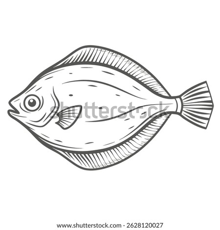 Flounder Fish Illustration, Summer Fluke, Paralichthys