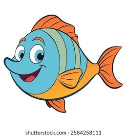 Flounder fish isolated flat vector illustration on white background