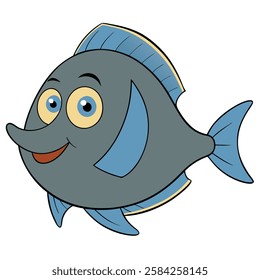 Flounder fish isolated flat vector illustration on white background