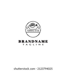 flounder fish logo de icono plano plantilla de diseño de vectores aislados negro moderno