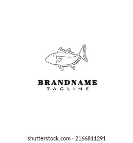 flounder fish logo flat icon design template black modern isolated vector illustration