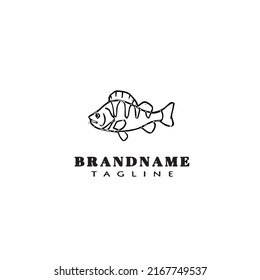 flounder fish logo flat icon design template black modern isolated vector illustration