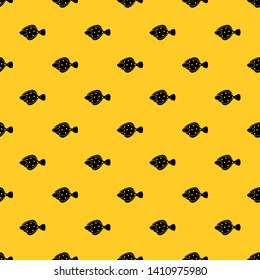 Flounder fish pattern seamless vector repeat geometric yellow for any design