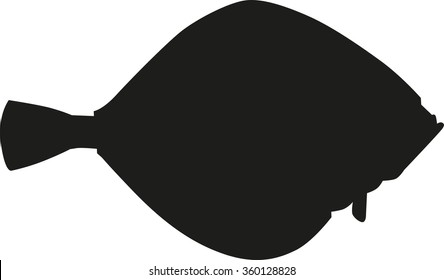 Flounder fish silhouette