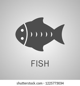 Flounder fish Vector icon.