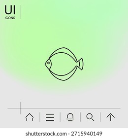 Solha, solha, linguado, trematura, tijolo - ícone de linha. Elementos gráficos para seu design