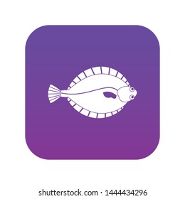 Flounder icon digital purple for any design isolated on white vector illustration