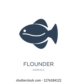 flounder icon vector on white background, flounder trendy filled icons from Animals  collection, flounder vector illustration