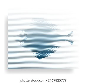 Flounder  Lines Hologram Effect Sea Wavy Blue Vector Background