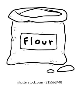 Flour Bag Cartoon Vector Illustration Black Stock Vector (Royalty Free)  215562448 | Shutterstock