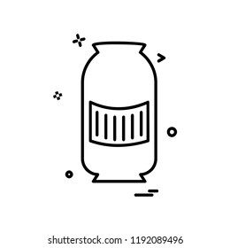 Flour bag icon design vector