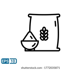 flour bag icon in line style. vector illustration for graphic designer, website, UI isolated on white background. EPS 10