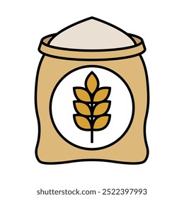 Flour bag icon. Flour sack icon. Vector.