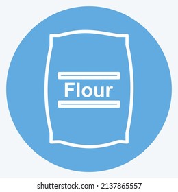 Flour bag Icon in trendy blue eyes style isolated on soft blue background