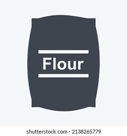 Flour bag Icon in trendy glyph style isolated on soft blue background