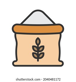 Imagen vectorial del icono de la bolsa de harina. También se puede usar para Fitness físico. Adecuado para aplicaciones móviles, aplicaciones web y medios impresos.