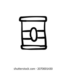 flour bag icon in vector. Logotype - Doodle