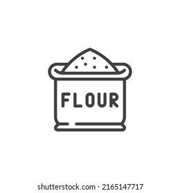 Flour bag line icon. linear style sign for mobile concept and web design. Flour packet outline vector icon. Symbol, logo illustration. Vector graphics