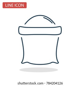 Flour bag line icon for web and mobile design