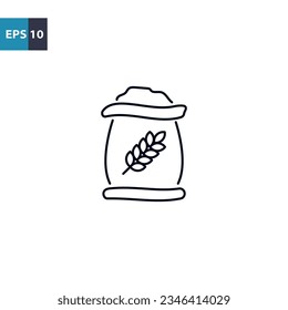 Flour bag outline icon Vector illustration