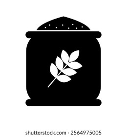 Flour bag silhouette icon. Vector.