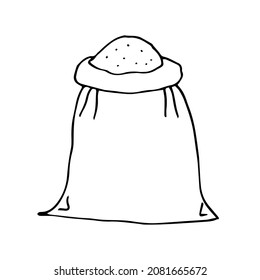 Flour bag vector illustration, hand drawing doodle