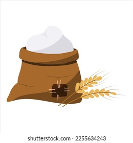 Flour in a bag. vector illustration on a white background