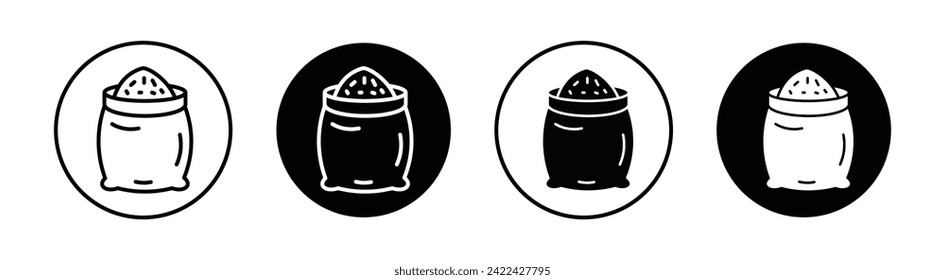 Flour Bag Vector Line Icon Illustration.