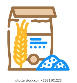 flour barley color icon vector. flour barley sign. isolated symbol illustration