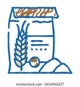 flour barley doodle icon sketch vector. flour barley sign. isolated symbol illustration