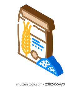 flour barley isometric icon vector. flour barley sign. isolated symbol illustration