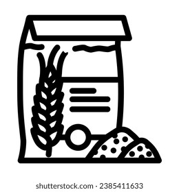 flour barley line icon vector. flour barley sign. isolated contour symbol black illustration