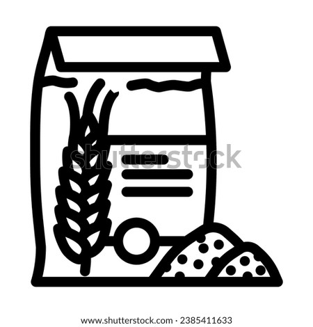 flour barley line icon vector. flour barley sign. isolated contour symbol black illustration